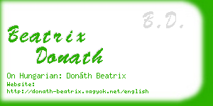 beatrix donath business card